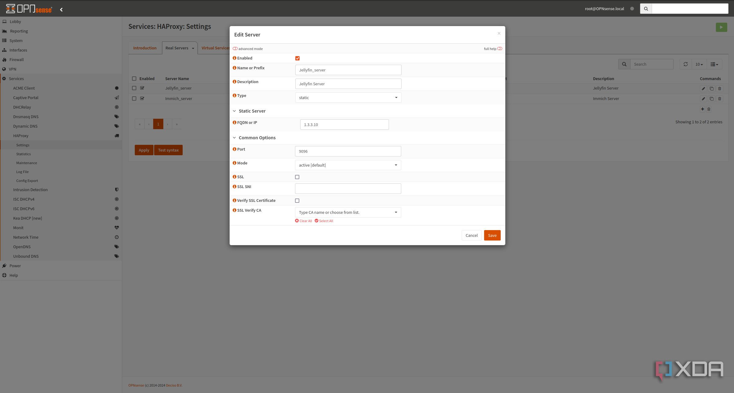 OPNsense HAProxy