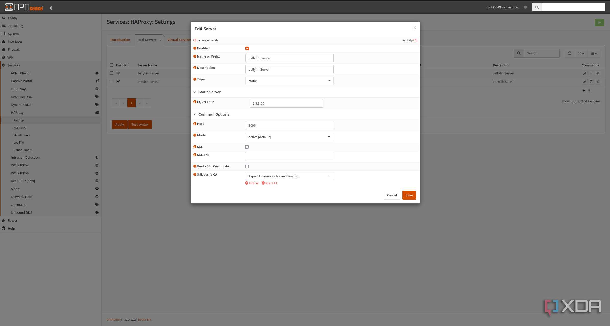 OPNsense HAProxy