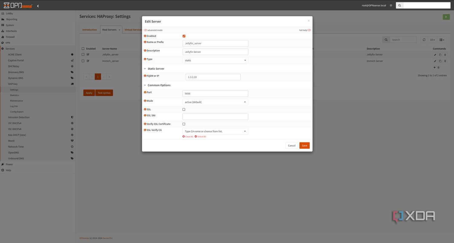 OPNsense HAProxy