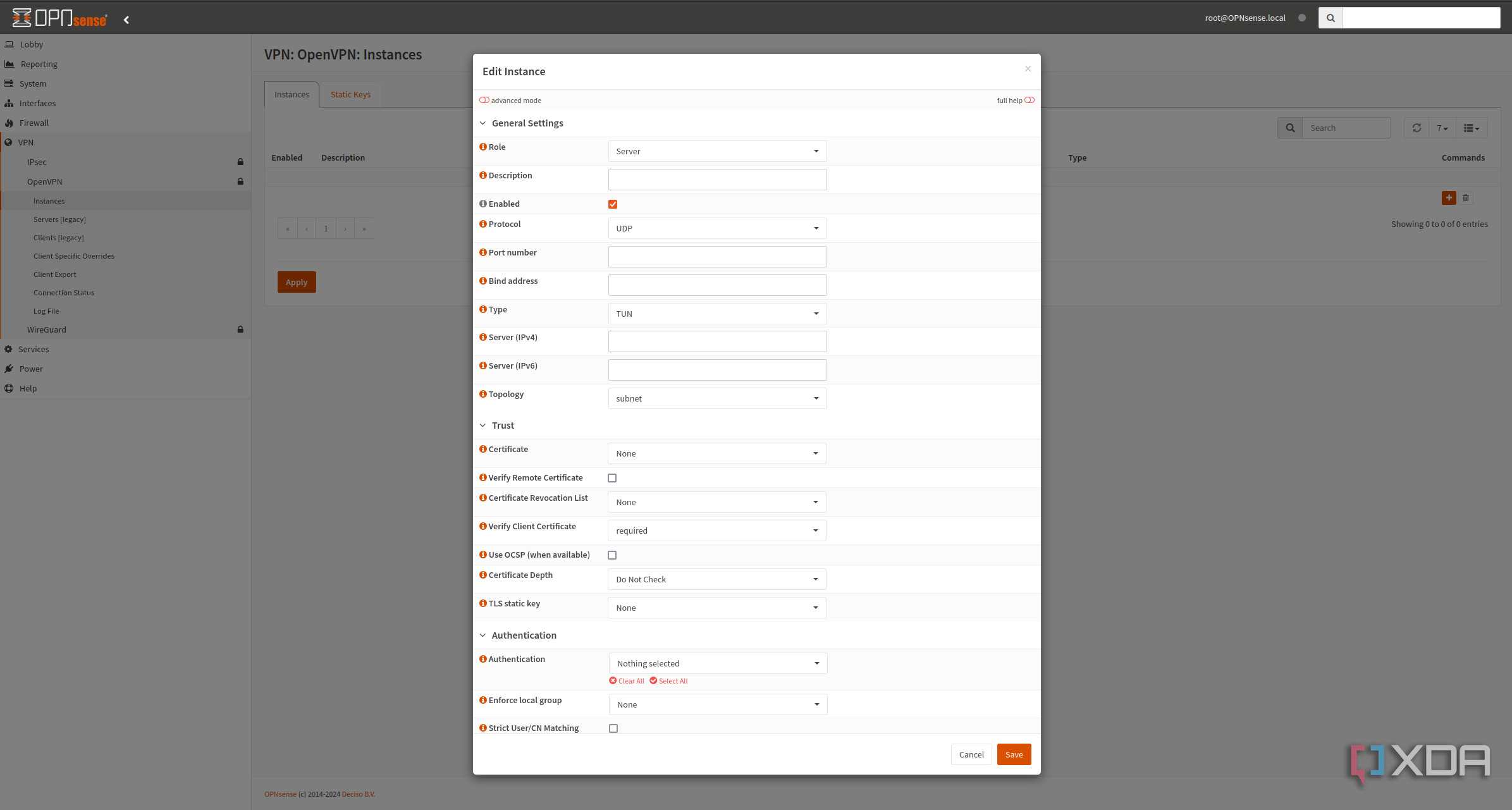 OPNsense OpenVPN