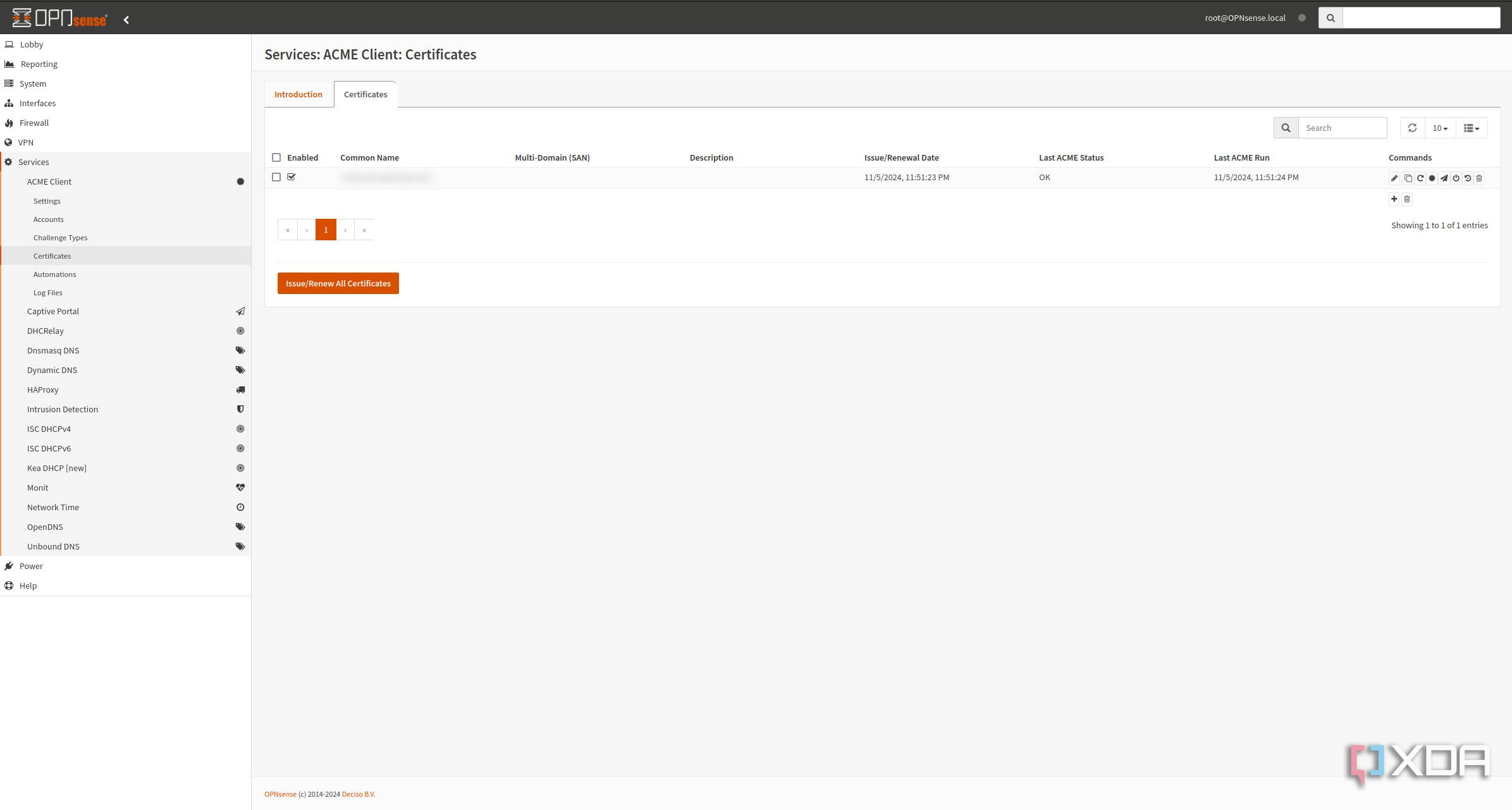 OPNsense SSL certificates