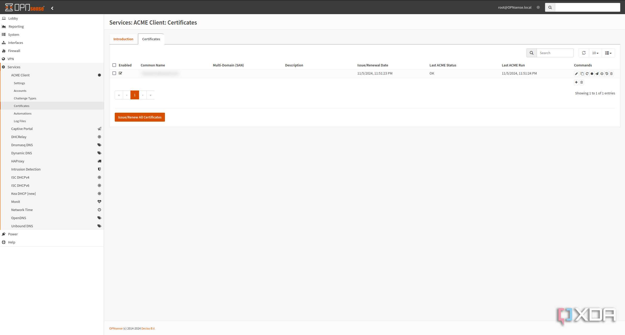 OPNsense SSL certificates