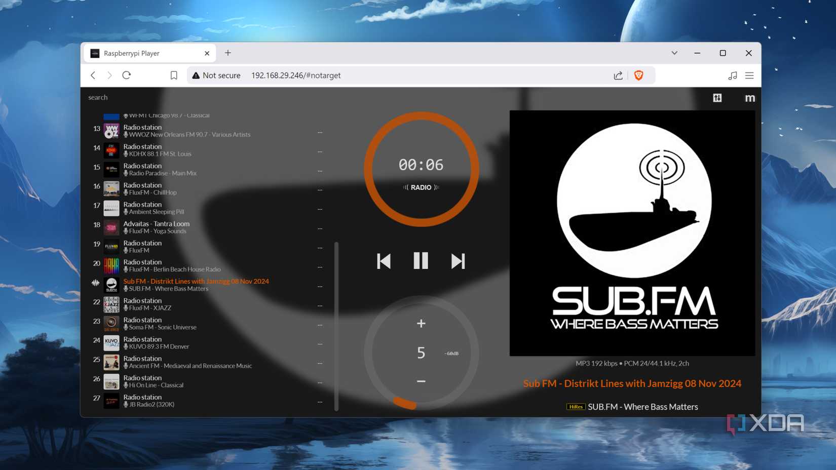 The moOde Audio web UI