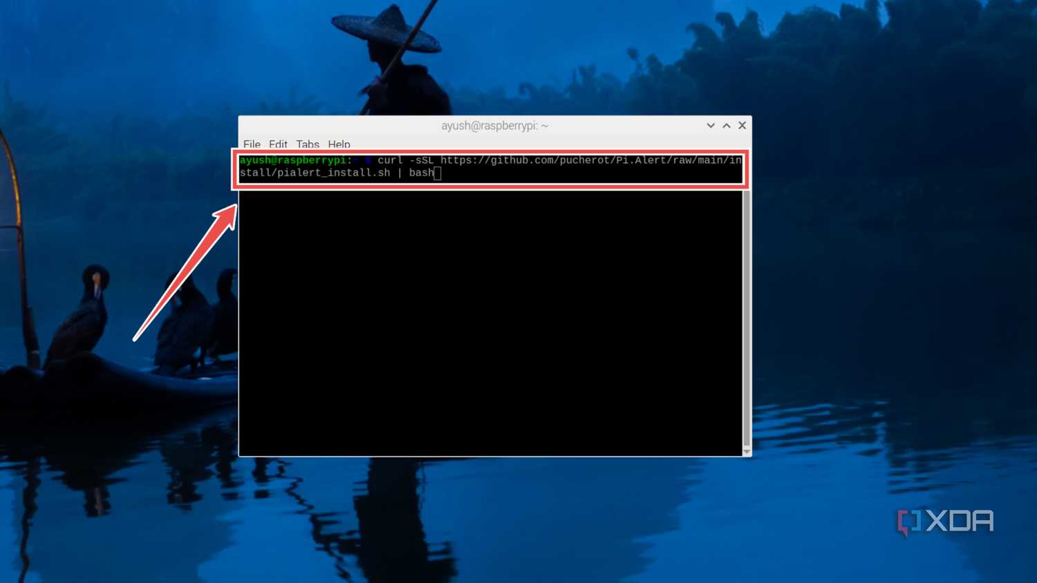The command to install Pi.Alert