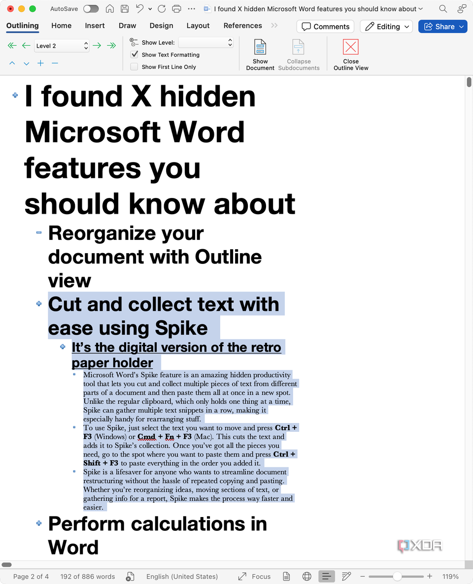 Reorganize text in Outline view_2