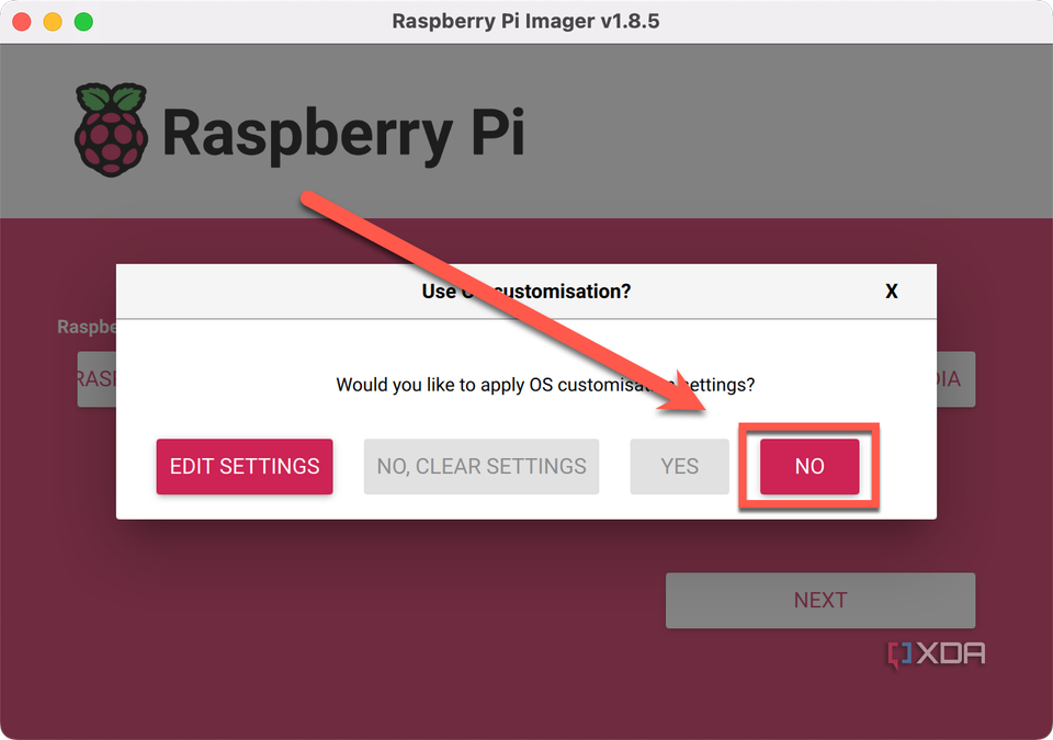RPi Imager No OS Customization
