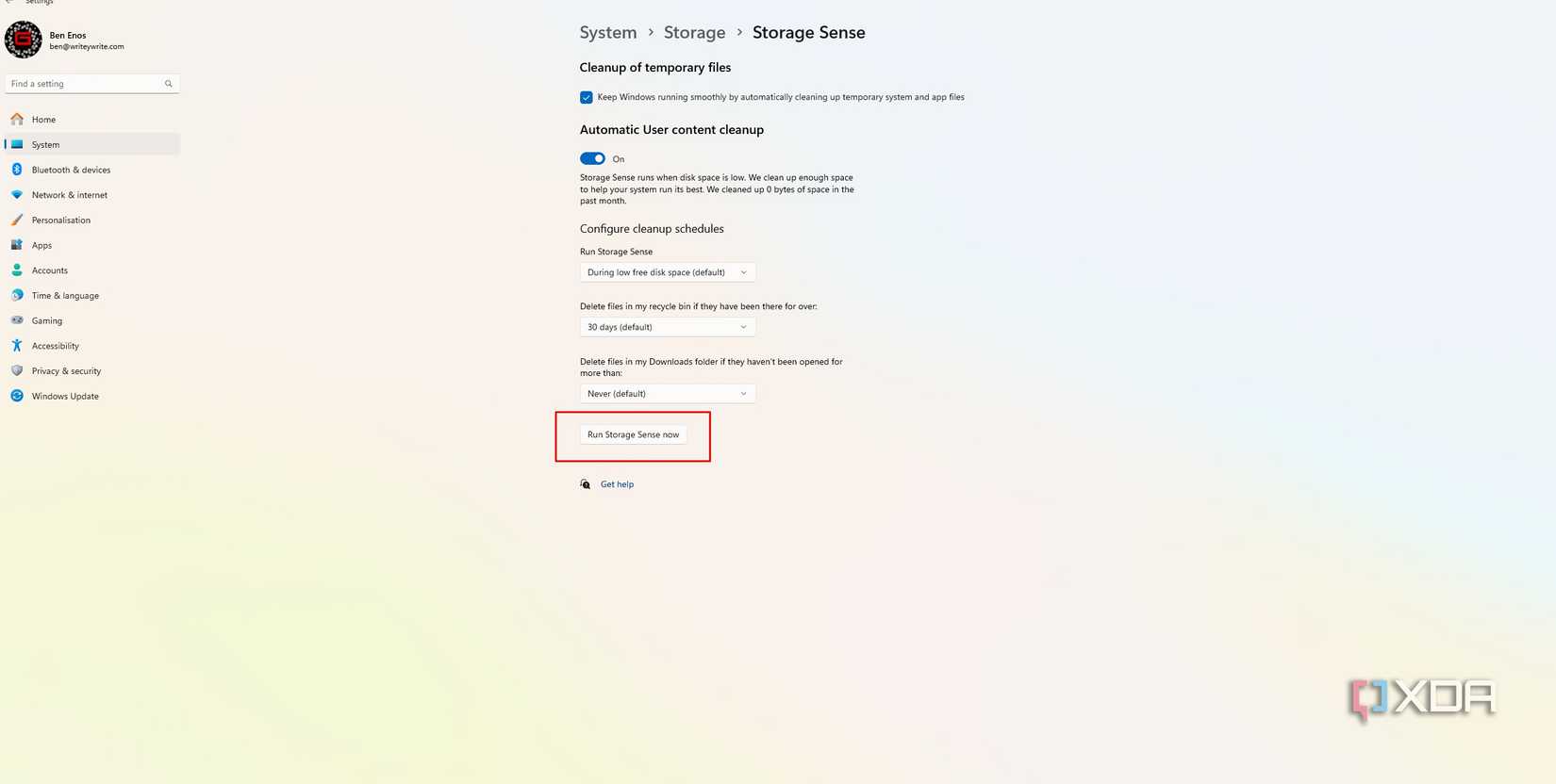 Run Storage Command 7 ways to free up storage on Windows 11 without losing important data