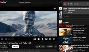 Saving a YouTube video to Pocket