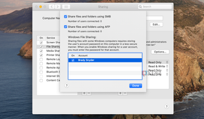 Using SMB in macOS Sharing.