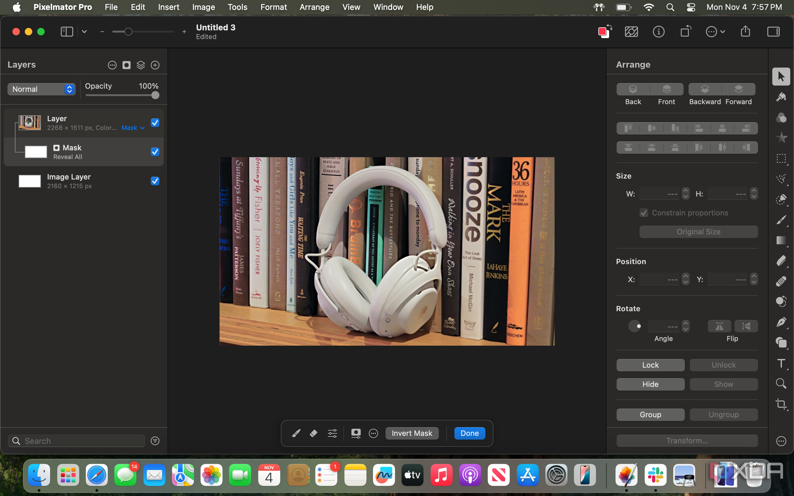 The masking tool in Pixelmator Pro.