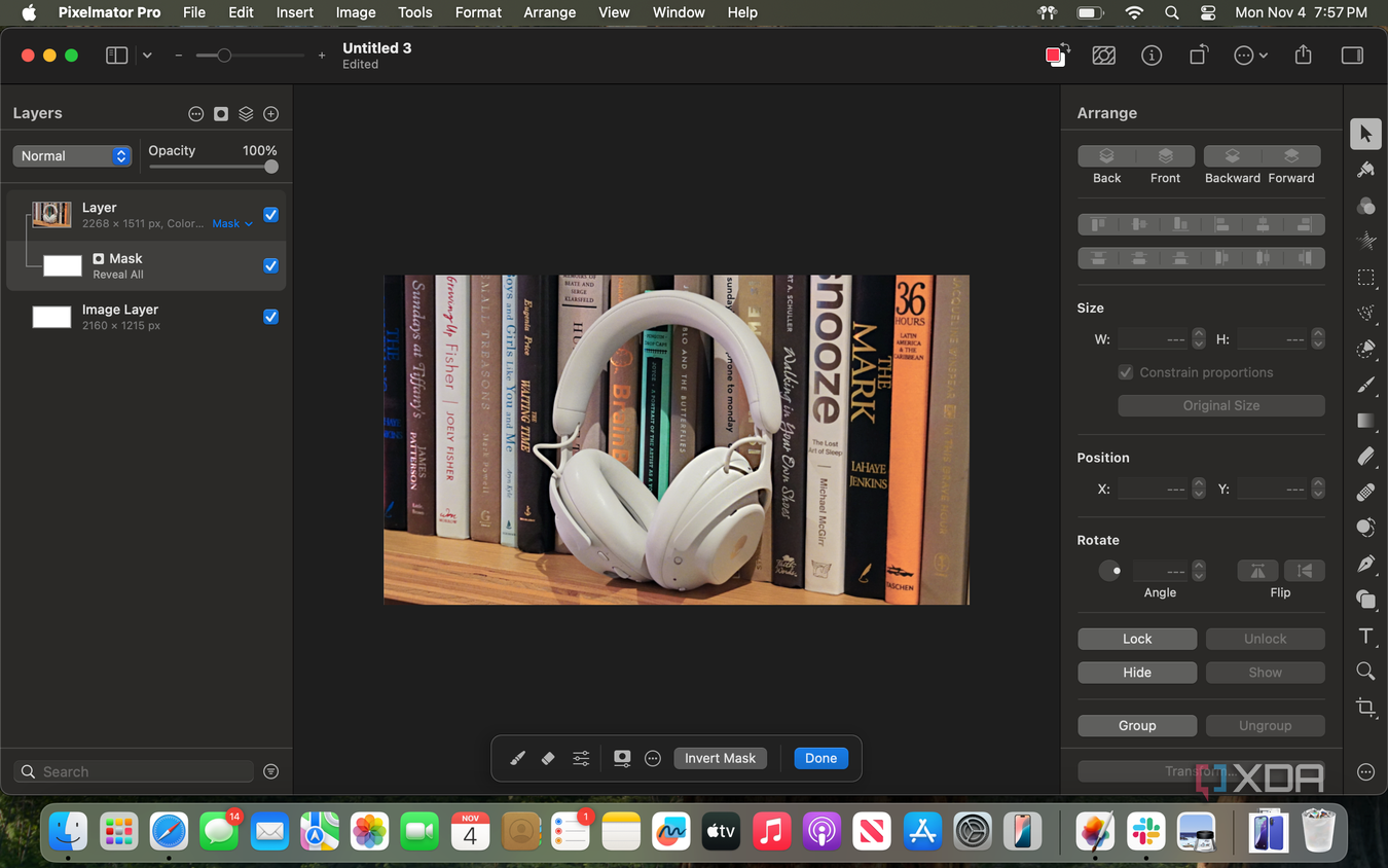 The masking tool in Pixelmator Pro.