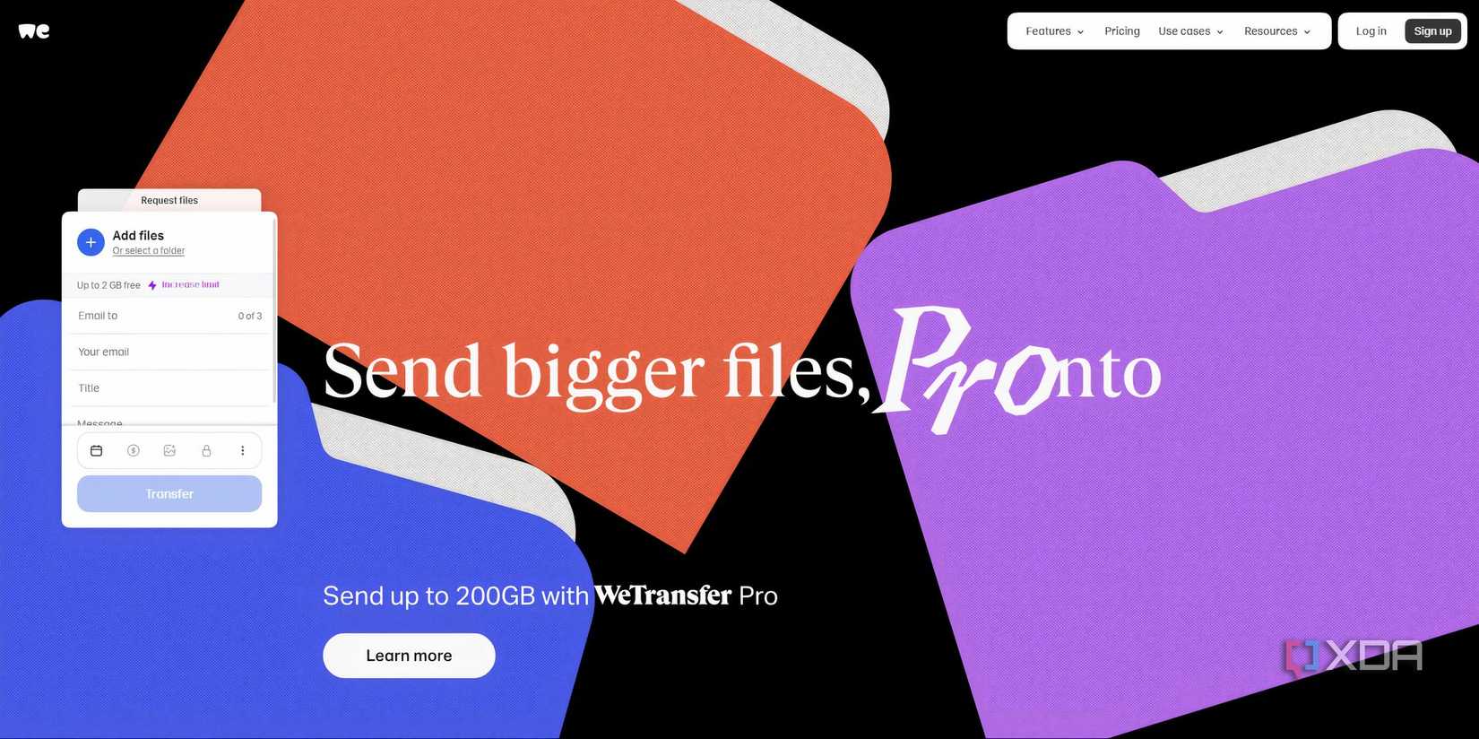 WeTransfer Homepage