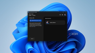 Screenshot of Quick Share from Google while sharing a file with other devices