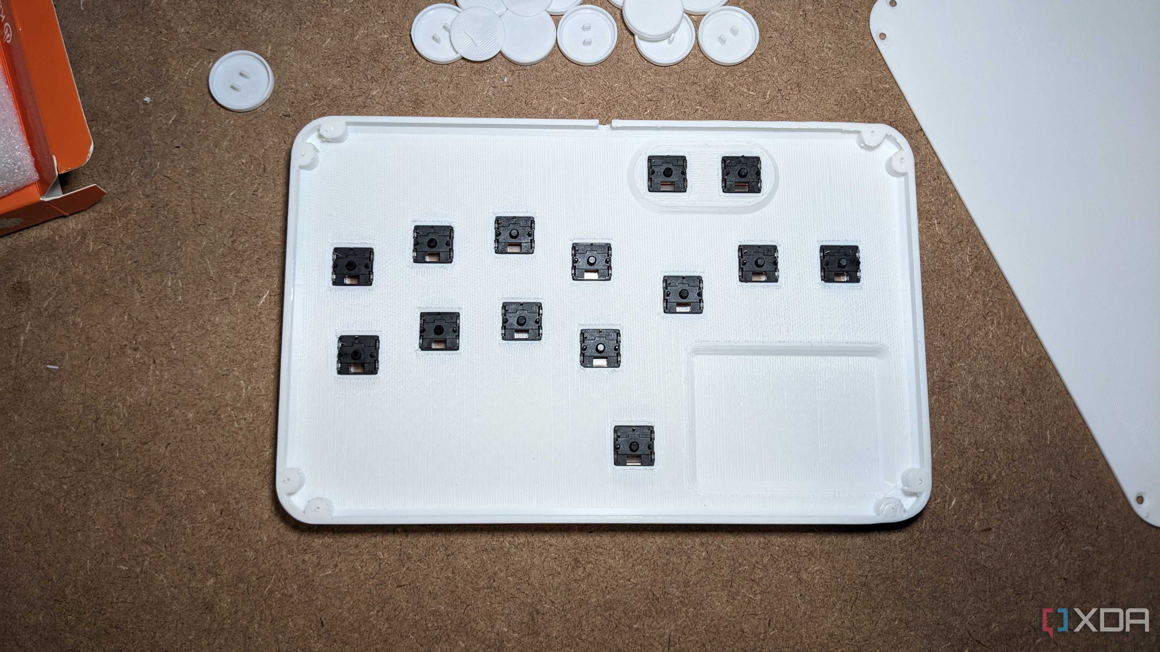 backs of Choc switches on Slimbox fightstick