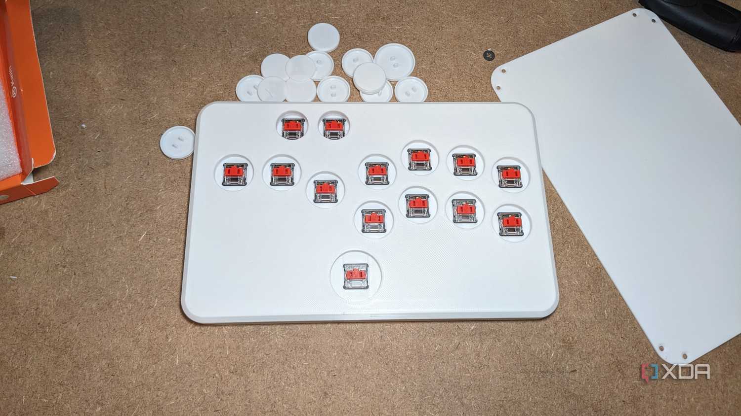 fronts of Choc switches on Slimbox fightstick