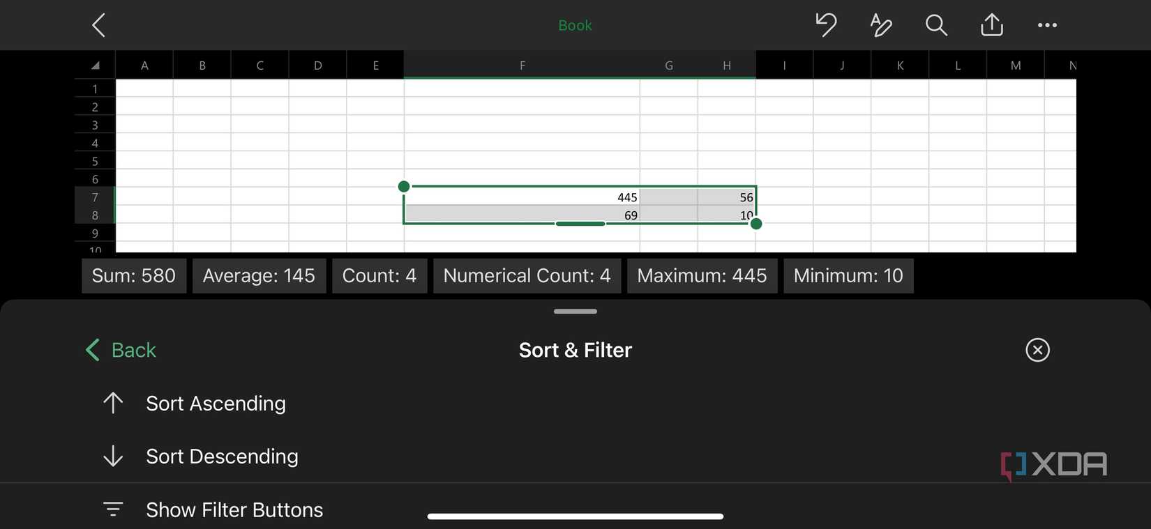 Sort and filter data
