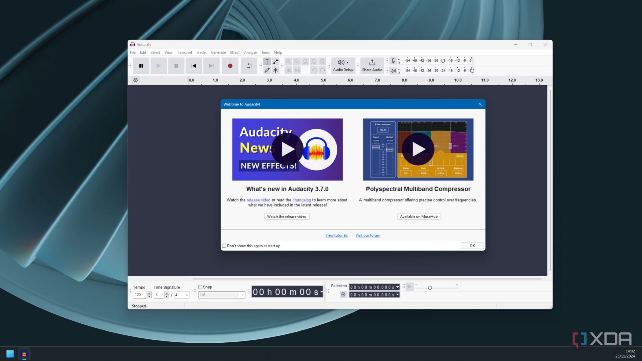 Audacity splash screen