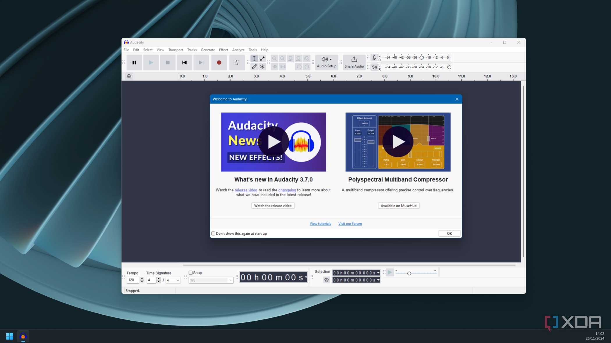 Audacity splash screen