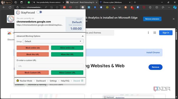 StayFocusd extension page