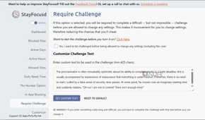 StayFocusd Require Challenge option