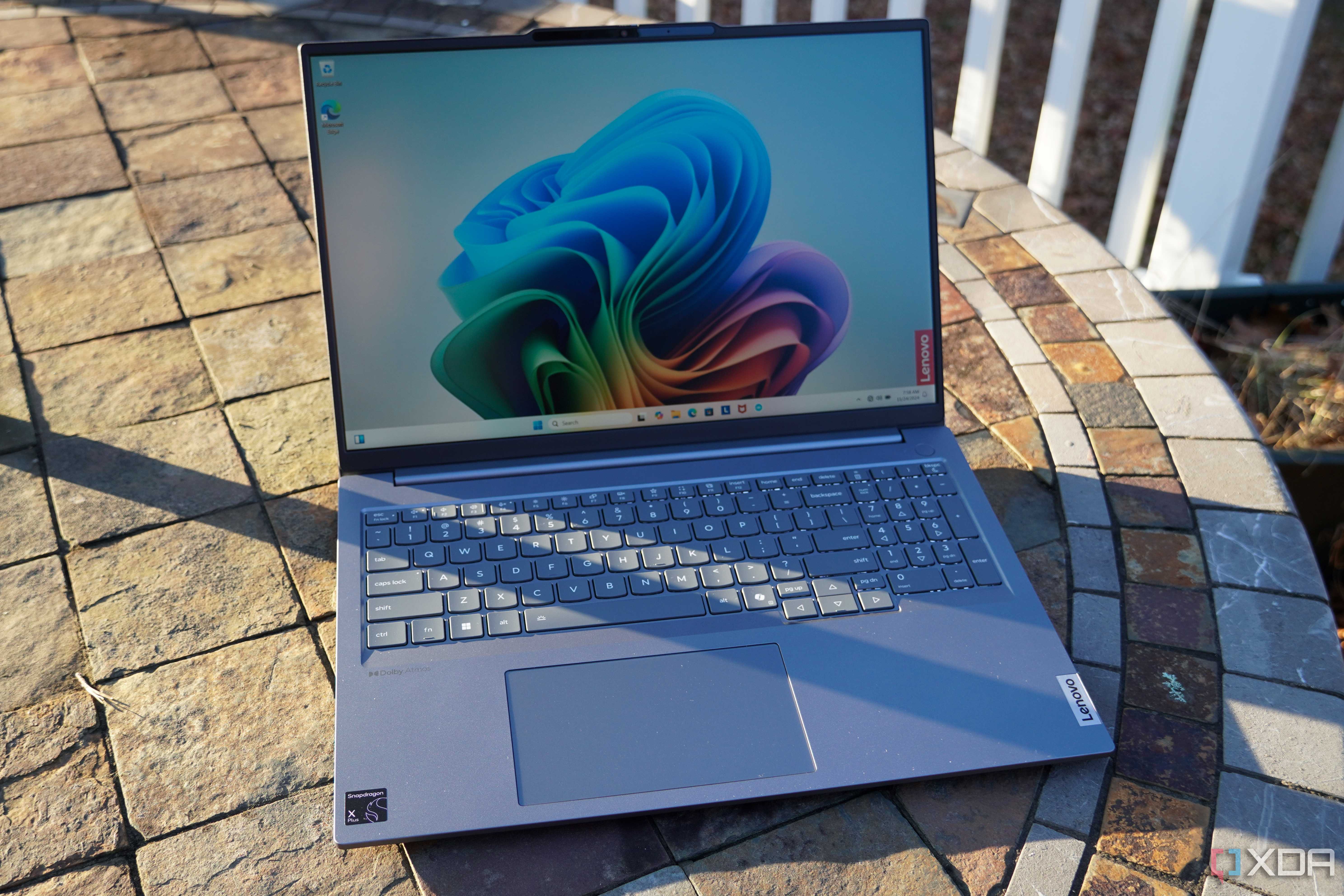 The Lenovo ThinkBook G7 opened to the desktop.
