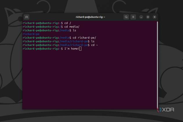 Returning home in Ubuntu's terminal