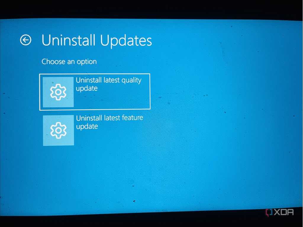 Uninstall Windows updates