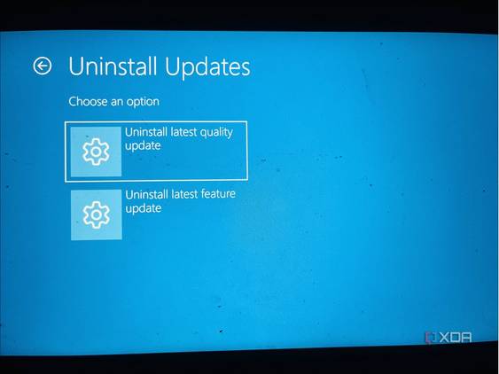 Uninstall Windows updates