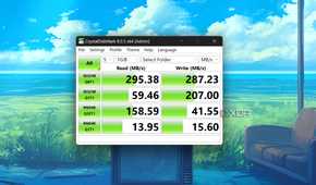 Running CrystalDiskMark tests on an SMB HDD inside an Unraid system