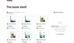 Book shelf in Notion