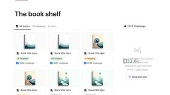 Book shelf in Notion