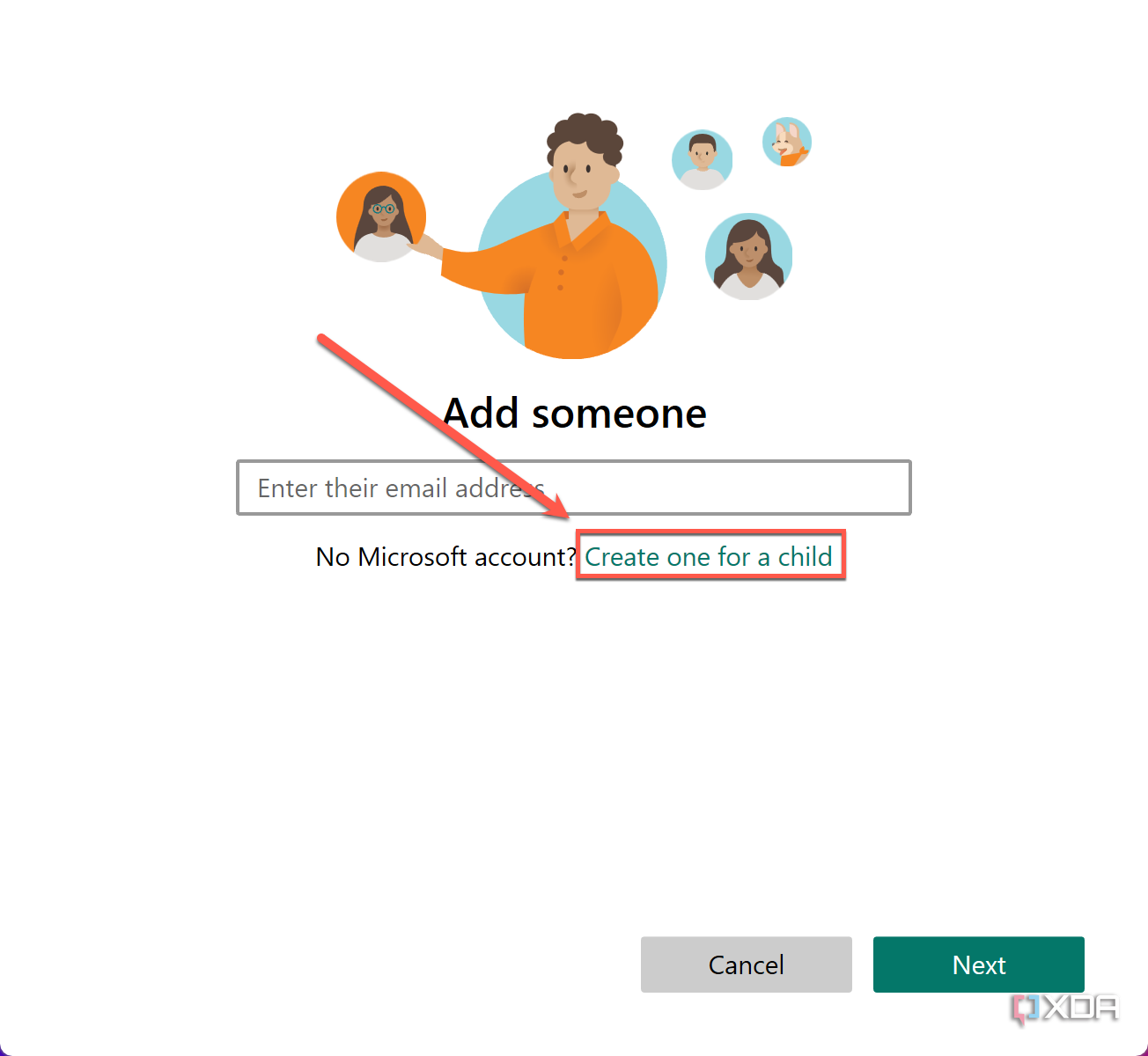 Creating Microsoft account for a child