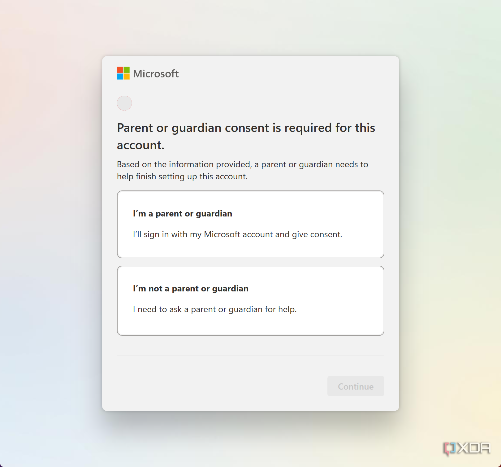 Windows 11 Accounts Parent Consent