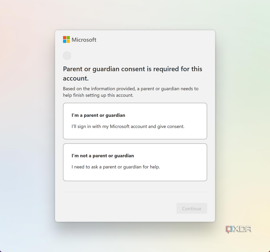 Windows 11 Accounts Parent Consent