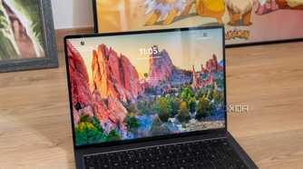 A laptop showing the Windows 11 lock screen