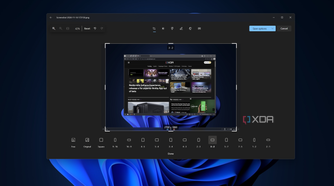 Screenshot of the Windows 11 Photos showing an image cropped to a 3 by 2 aspect ratio