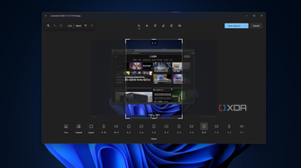 Screenshot of the Windows 11 Photos showing an image cropped to a 5 by 7 aspect ratio