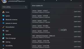 Screenshot of Windows Driver Updates