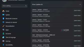 Screenshot of Windows Driver Updates