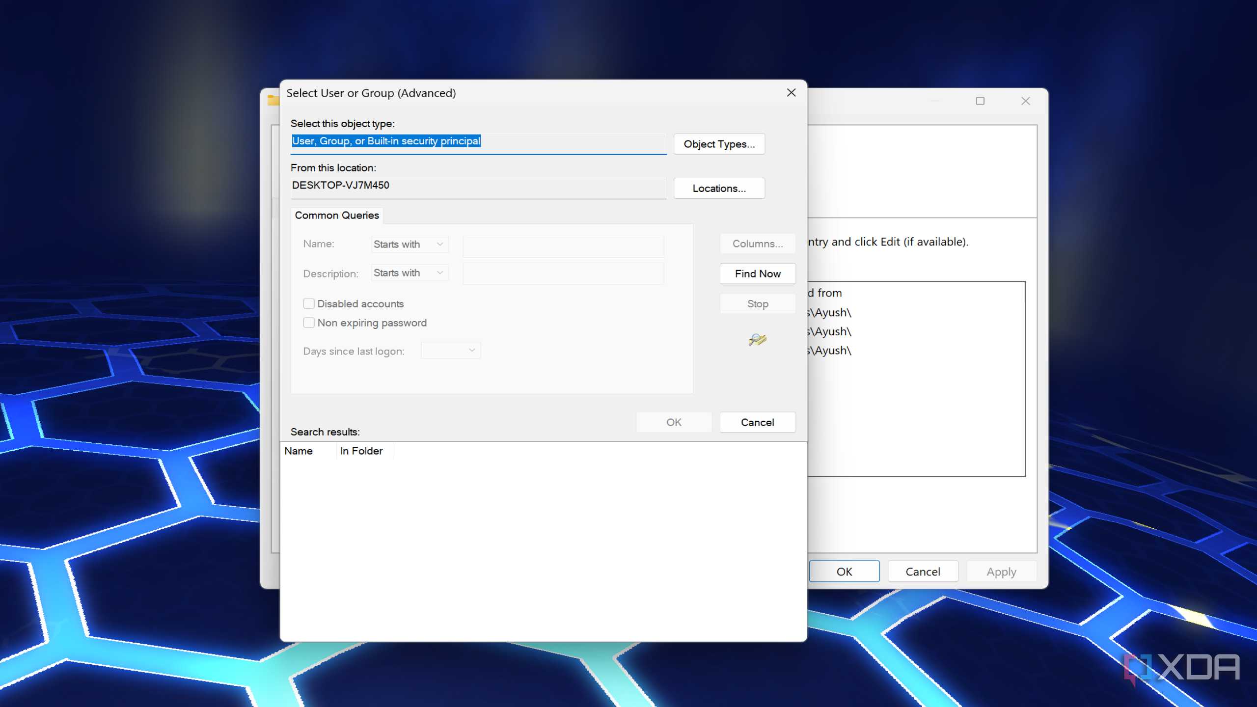 The Advanced Security Settings for Windows Permissions