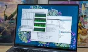 A Windows 11 laptop showing the Resource Monitor and Event Viewer tools