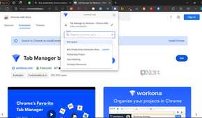 Workona extension page