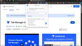 Workona extension page