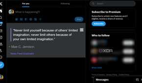 X feed showing motivational quote