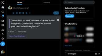 X feed showing motivational quote