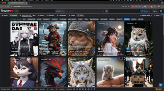 Civitai's page for AI animal models