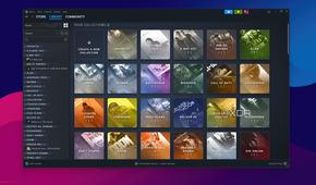 The collections menu in the Steam library