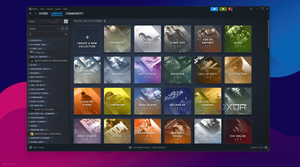 The collections menu in the Steam library
