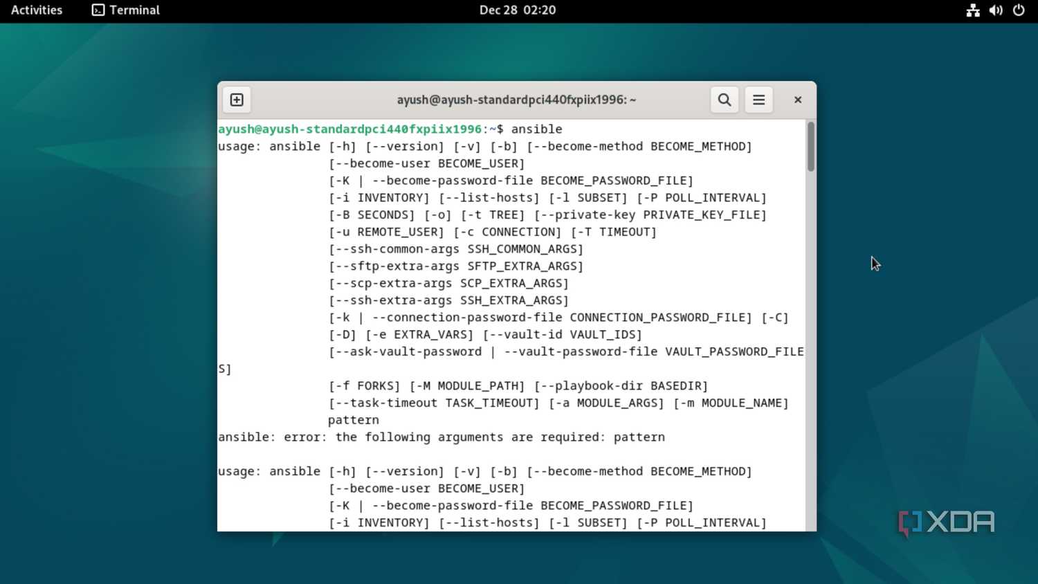 Running Ansible inside Debian
