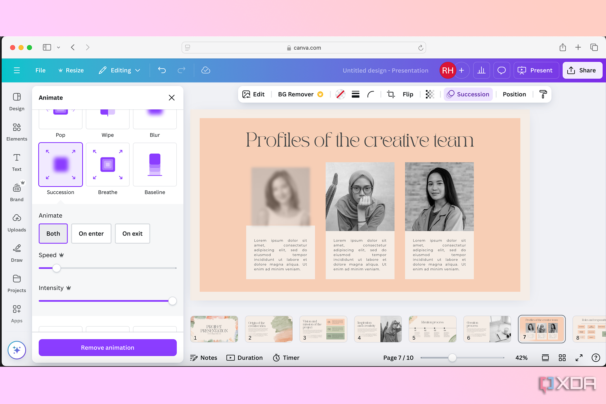 Canva animation